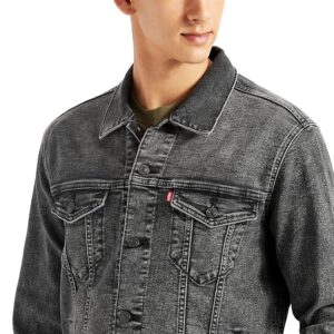 Levi's Men's Solid Charcoal-Grey Denim Jacket